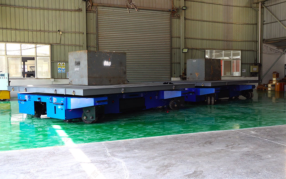 雙車聯(lián)動，智領未來：AGV智能無人搬運車開啟大型工件搬運新方案